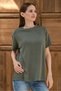 Çağla Women's Modal Fabric Basic Oversize T-Shirt Crew Neck Casual Loose T-Shirt - 4