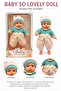 Boxed Baby Doll with Knit Outfit & Hat, Blue Eyes, Pastel Multicolor Gift Toy, 18M+