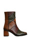 Tan Leather Combination Women's Heeled Boots