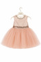 Girl's Beaded Collar Heart Back Detail Sequin Belted Tulle Evening Dress 1-5 Years Birthday, Special Occasion, Wedding - 5
