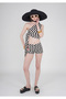 Retro Pattern Asymmetrical Cut One-Shoulder Blouse - 2