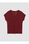 Lcw Everyday Burgundy V-Neck Women's T-Shirt - 5