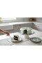 Porser Velour Green Fulya Footed Presentation Set 8 Piece Porcelain Cake Serving Set - 2