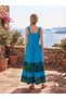 Women's Indian Appliqué Detailed Strappy Long Dress - 2