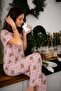 Women's 100% Cotton Combed Patterned Short Sleeve Pajamas Set - 5