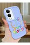 Vivo Y04 Compatible Case Camera Protector Blue Silicone Couple Phone Case Kitty Pattern