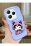 Infinix Hot 40 Pro Compatible Case Camera Protector Blue Silicone Couple Phone Case Kuromi Pattern