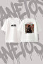 Kung Fu Kenny Design Back Printed Cotton White Oversize T-Shirt