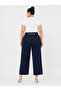 Plus Size Venus Fabric Elastic High Waist Wide Leg Women's Trousers - 4