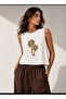 Stylish White Crop Top with Drop Stone Accessories - 2