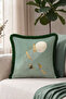 Elegant Fringed Pillowcase with Decorative Bird and Moon Motifs - Black Tassel Throw Pillow Cover with Crane Figure - 5