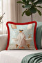 Vintage Duck Bath Figured Fringed Pillowcase - Nostalgic Animal Red Tassel Throw Pillow Cover - 5
