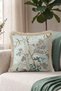 Japanese Garden with Birds and Flowers Fringed Pillowcase - Botanical Green Mink Tassel Throw Pillow Cover - 5