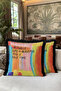 Colorful Lettering Fringed Pillowcase - Pop Art Pink Orange Black Tasseled Throw Pillow Cover - 55X55 cm - 6