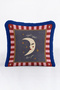 Moon Star Night Striped Fringed Pillowcase - Romantic Sky Gray Navy Blue Tassel Throw Pillow Cover - 7