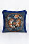 Tiger Design Exotic Floral Fringe Pillowcase - Jungle Bohemian Navy Blue Tassel Throw Pillow Cover