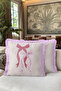 Bowknot Candy Pink Fringed Pillowcase - Romantic Powder Pink Cream Pink Tassel Throw Pillow Cover - 2