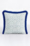 Ottoman Palace Motifs Fringed Pillowcase - Authentic Ethnic Blue Navy Tassel Throw Pillow Cover - 5