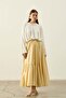 Butter Yellow Cotton Asymmetrical Skirt