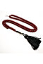 Vintage Old Afghani Muski Rosary 99 Beads 8.5x8mm Deep Burgundy Prayer Beads Black Gold Tassel