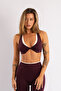 Contrast Double Color Ribbed Burgundy Twist Bra with Removable Pads - 4