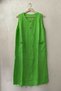 Pistachio Green Pool Collar Sleeveless Double Pockets Washable Dirty Stitched Muslin Long Woven Dress 120 62 - 2