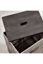 Eleanor Laundry Hamper with Wooden Lid 40x30x55cm-Grey - 2