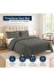 Double Duvet Cover Set 100% Cotton Charcoal - Soft, Pre-Washed Percale, Eco-Friendly, Lightweight and Breathable Bedding - 3