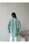 Women's Oversize Shirt with Embroidered Front and Sleeves, Beaded Work - 4