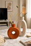 Brick Color and Beige 2-Piece Decorative Stone Vase Set - 5