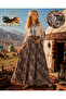 Elastic Waist Patterned Medium Thickness Combed Cotton Fabric Maxi Length Mother's Skirt, Prayer Skirt Size 38 100 kg