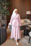 Pink Waist Tie Shirt and Skirt Set - 2