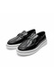 Imported Black Patent Leather Loafer with Buckle - 8