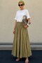 Women's Aero Flow Long Skirt Green - Elastic Waist, Flowing Form, Elegant and Stylish Design