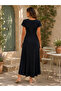 Natural Elegance V-Neck Casual Long Viscose Dress - 4
