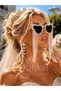 Luxury Heart-Shaped Crystal Stone Chain Pendant Tassels Bride Bridal Fun Glasses after Party Glasses Bachelor Party - 2