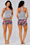 Women's Lycra Thick Strap Shorts Set 90% Cotton 10% Lycra