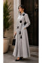 - Grey Belted Black Motif Maxi Dress - 2
