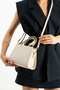 Cream Women's Crossbody Hand and Shoulder Bag with Gold Accessories - 2