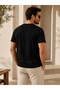 Set of 2 Men's Black-Black Cotton Slim Fit Crew Neck Basic T-Shirts - 4