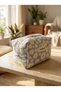 Daisy Flower Patterned Quilted Handmade (Medium Size) Makeup Bag – Travel Bag - 4