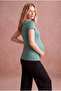 Maternity Water Green Viscose Crew Neck Short Sleeve Printed T-Shirt Amelia - 5
