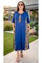 Leopard Printed Pocketed Full Lycra V-Neck Plus Size Cotton Viscose Summer Dress