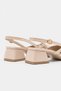 Women's Patent Leather Pointed Toe Cross-Strapped Buckle Short Heeled Open-Back Shoes - 7