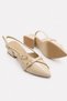 Women's Patent Leather Pointed Toe Cross-Strapped Buckle Short Heeled Open-Back Shoes - 5