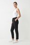 Black Elastic Waist Pocketed Skinny Leg Trousers 3211 - 2