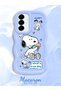 Samsung Galaxy A56 Compatible Case Camera Protector Blue Silicone Couple Phone Case Line Pattern - 2