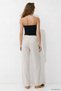 Black Striped Muslin Wide Leg Trousers 8623A - 5