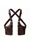 Unisex Brown Leather Look Crossbody Multi-Pocket Harness Chest Bag – Adjustable Strap