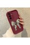 Samsung Galaxy A36 5g Compatible Case Camera Protector Claret Red Silicone Couple Phone Case Bow Tie Pattern - 2